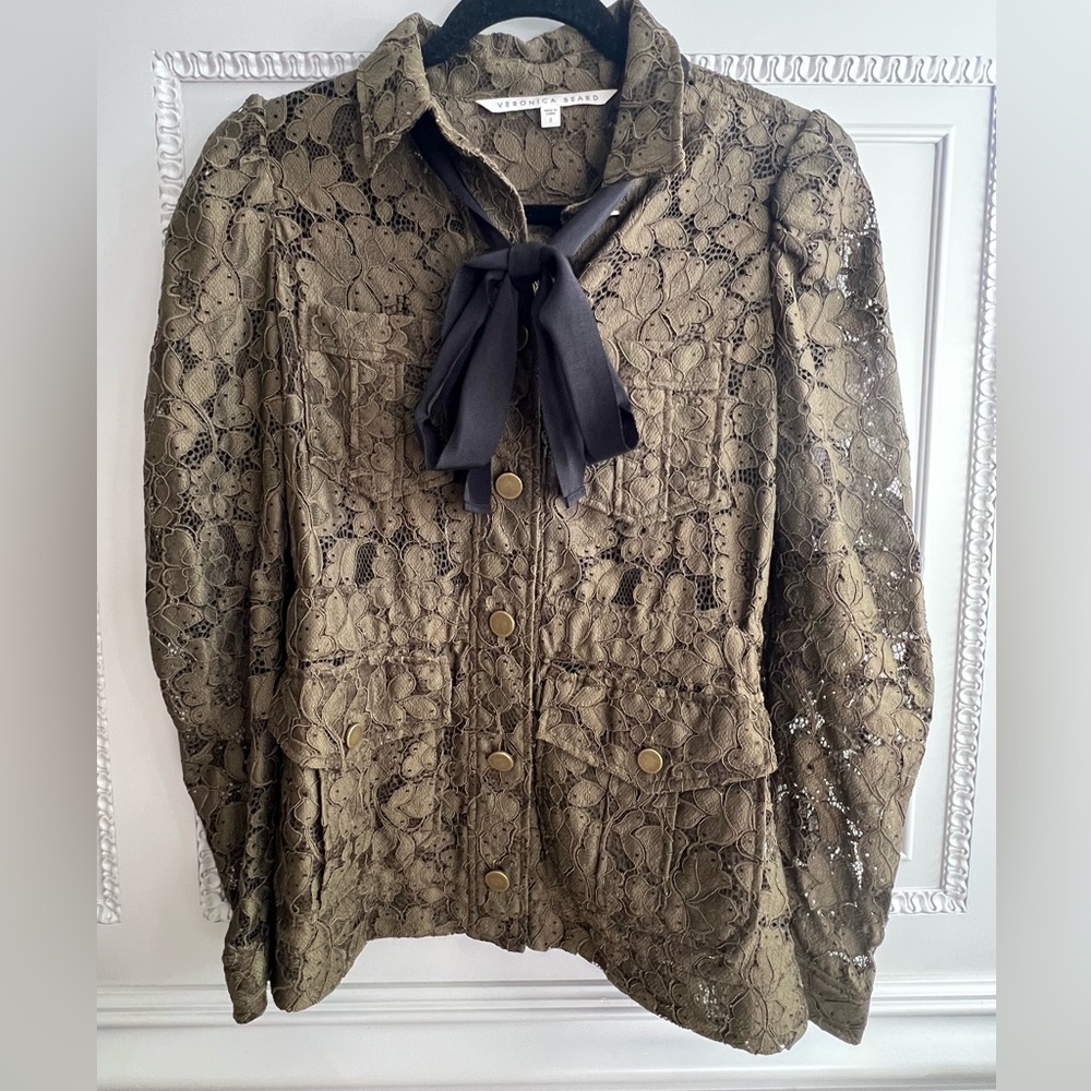 Veronica Beard Olive Lace Jacket